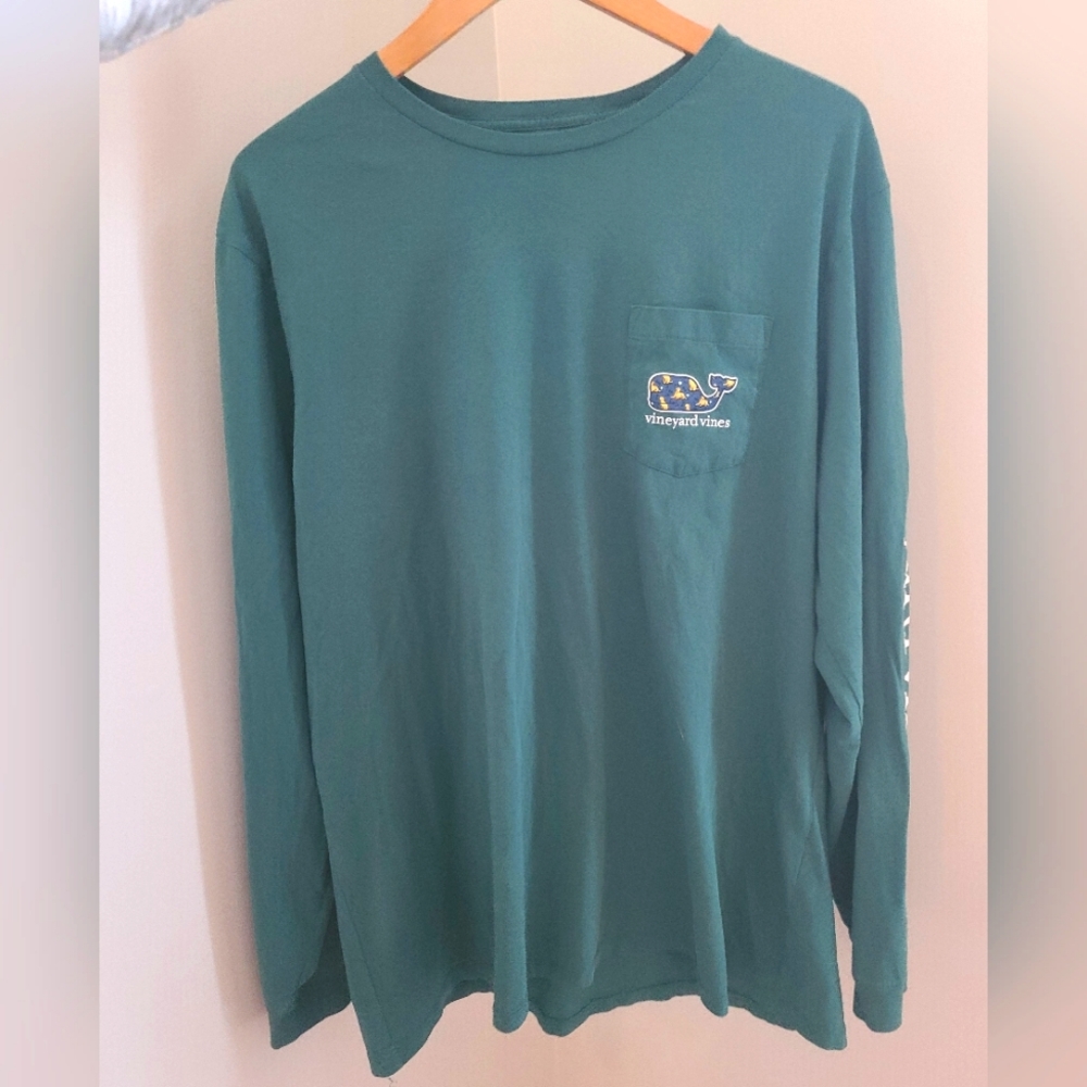 Yellow Lab Vineyard Vines mens long sleeve green shirt size XL - Picture 6 of 8
